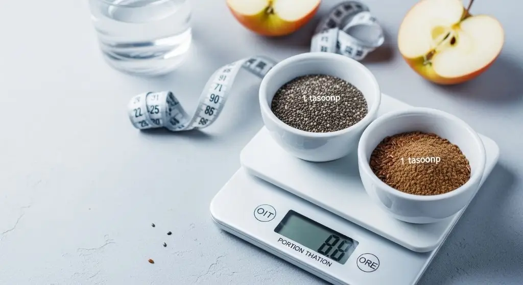 Flaxseed vs chia seeds for weight loss with measured portions emphasizing fiber and satiety strategies