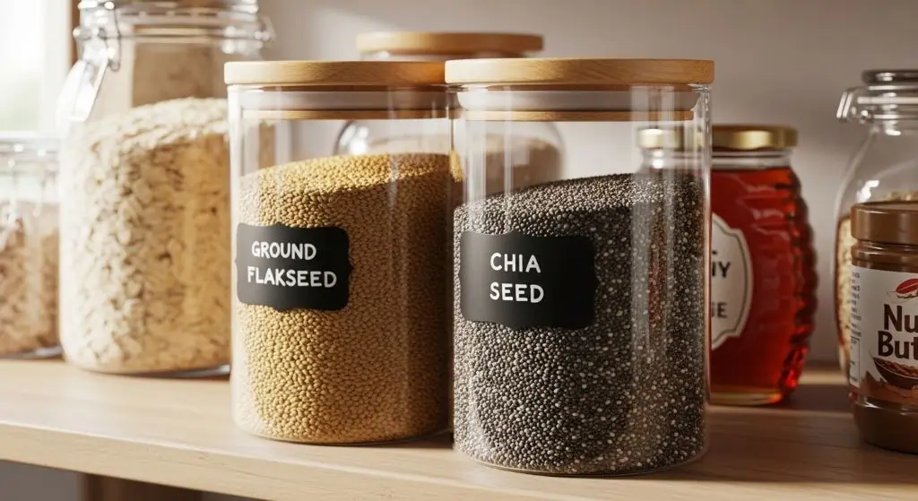 Flaxseed vs chia seeds measured in tablespoons showing daily portion guide for practical nutrition comparison