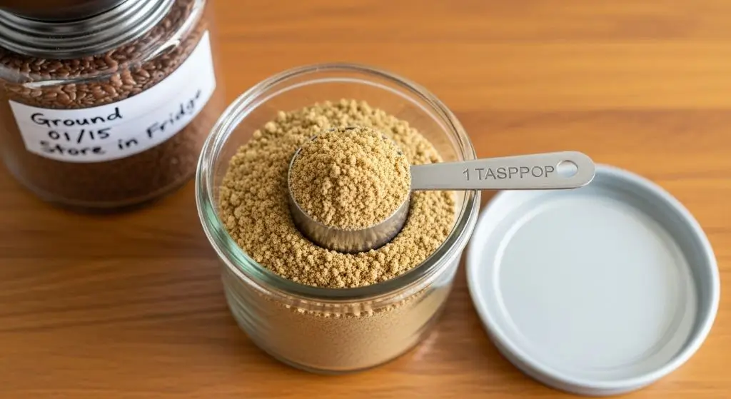 How much chia seeds per day shown as properly soaked two tablespoon serving in glass jar