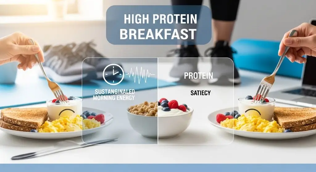 Why a high protein breakfast matters for sustained energy, appetite control, and supporting busy professionals with healthy morning meals.