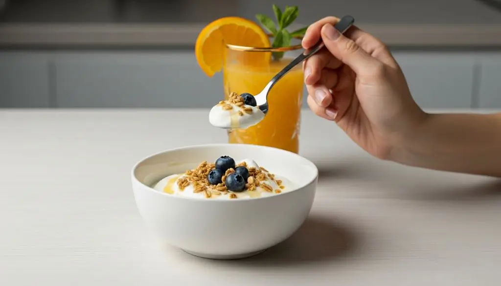 Can you eat Greek yogurt everyday as a simple daily habit shown in a casual home setting with a healthy yogurt bowl