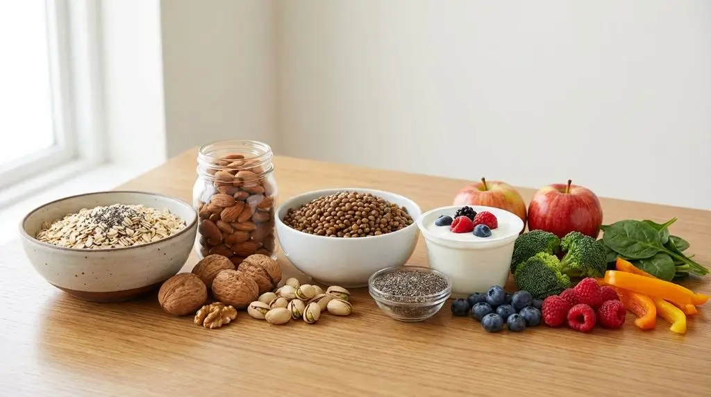 High protein high fiber foods like oats lentils yogurt seeds and nuts that help explain why protein and fiber keep you full longer