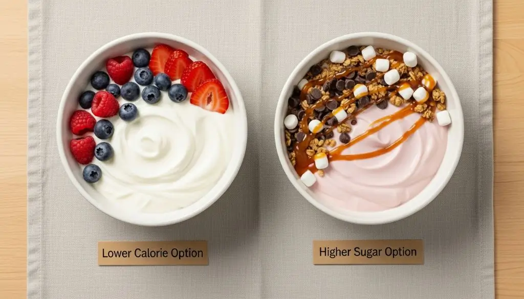 Is yogurt good for weight loss calorie comparison showing plain yogurt vs flavored yogurt with sugar difference visual guide