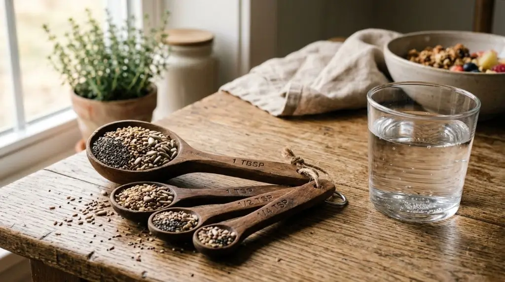 How much seeds per day to eat with mixed seed portions for balanced healthy eating habits