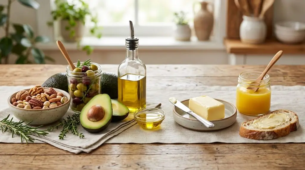 Saturated vs unsaturated fats comparison featuring plant oils and animal fats for healthier cooking choices