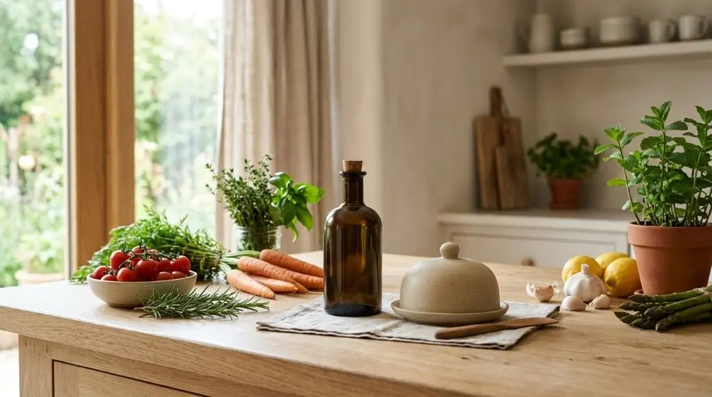 Which is healthier butter or olive oil shown in a simple side by side kitchen comparison