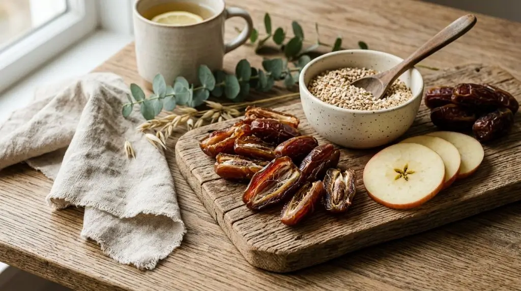 Sliced dates showing dates fiber and natural nutrition that supports digestive health.