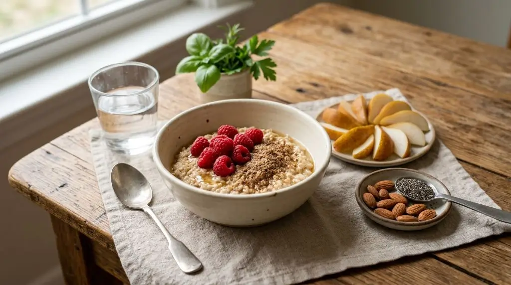 How to get more fiber without overdoing it: gradually add oatmeal, fruit, seeds, nuts and other fiber-rich foods to meals.