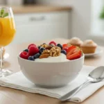 Can you eat Greek yogurt everyday with berries and nuts shown in a simple healthy breakfast bowl for daily nutrition