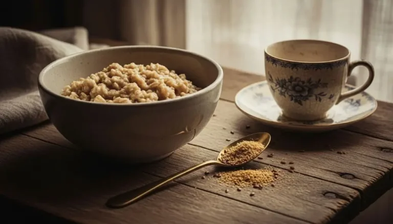 Classic oatmeal bowl with ground flaxseed on a rustic table, showing how to eat flaxseed daily the simple way