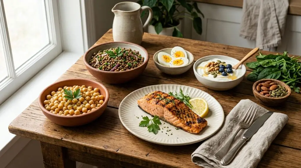 What does protein do for your body? Everyday protein foods including eggs, salmon, yogurt, lentils, tofu and nuts