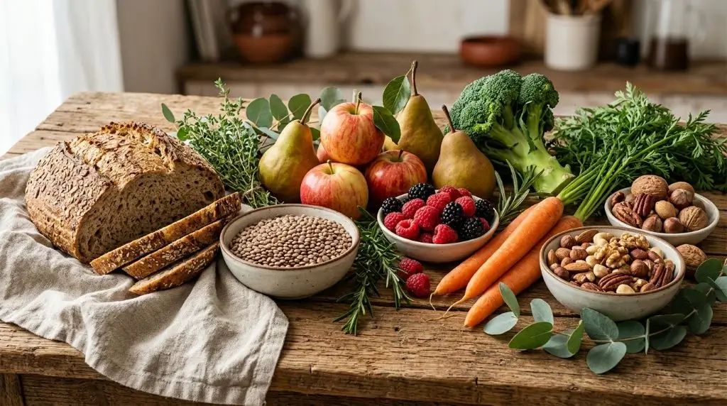 what is dietary fiber fresh whole foods high in fiber including fruits vegetables and grains